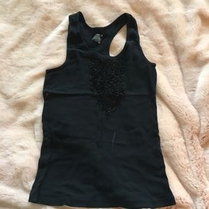 Old Navy ruffle front racerback ribbed tank. EUC